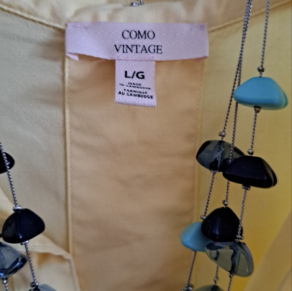 Vintage Cotton yellow Dolman sleeve top - Picture 2 of 5